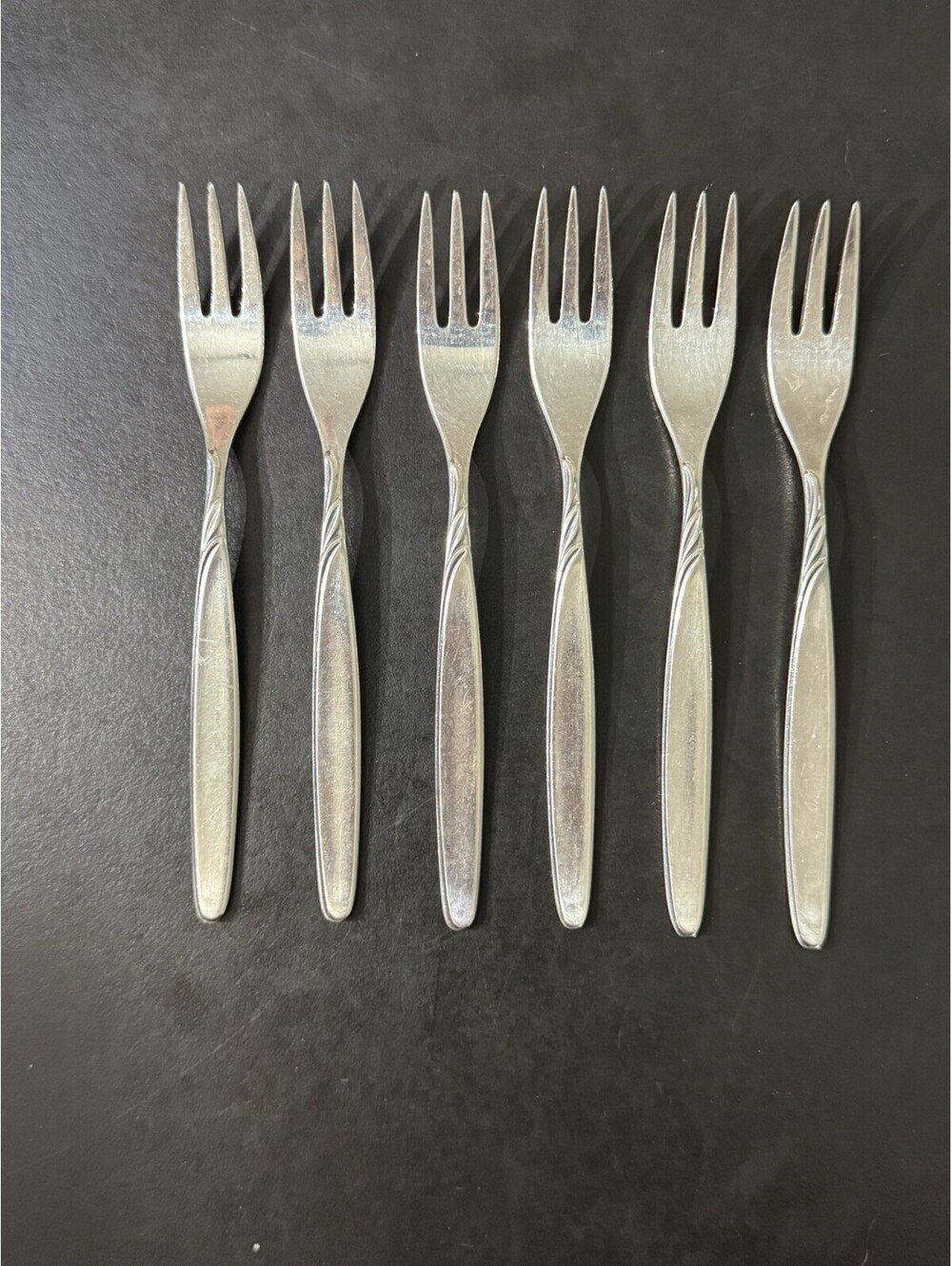 Set of 6 WMF Rom Silverplate Cocktail Seafood Forks 6 1/8in Germany Patent 90-18